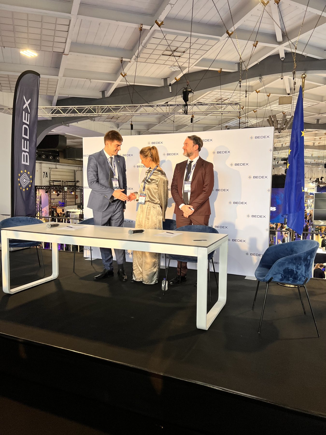 On stage at the BEDEX European defence expo